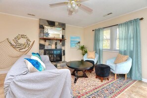 TV, DVD player, books