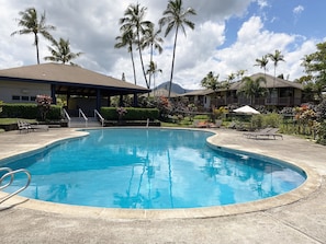 Piscine extérieure, piscine chauffée