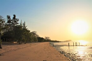 Utsikt mot strand/hav