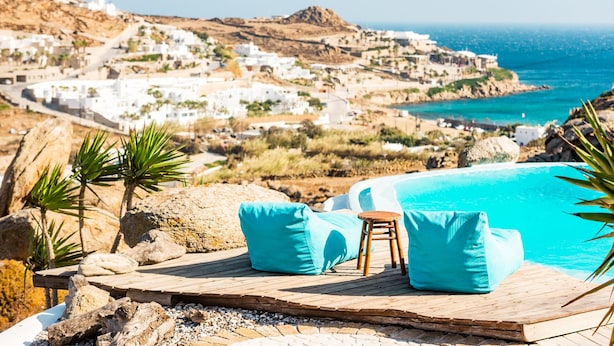 Villa, 6 Bedrooms, Private Pool, Sea View | Balcony view - Villa Scorpios I by The Pearls Collection (Mykonos)
