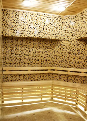 Sauna seca, sauna a vapor, tratamentos faciais, manicure e pedicure
