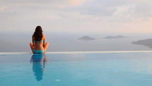 Outdoor pool, an infinity pool - Apartment Violetta, Lavanta, Kalkan (Kas)