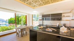 Oven, stovetop, dishwasher, cookware/dishes/utensils - Villa Panorama 2, Ortaalan, Kalkan (Kas)