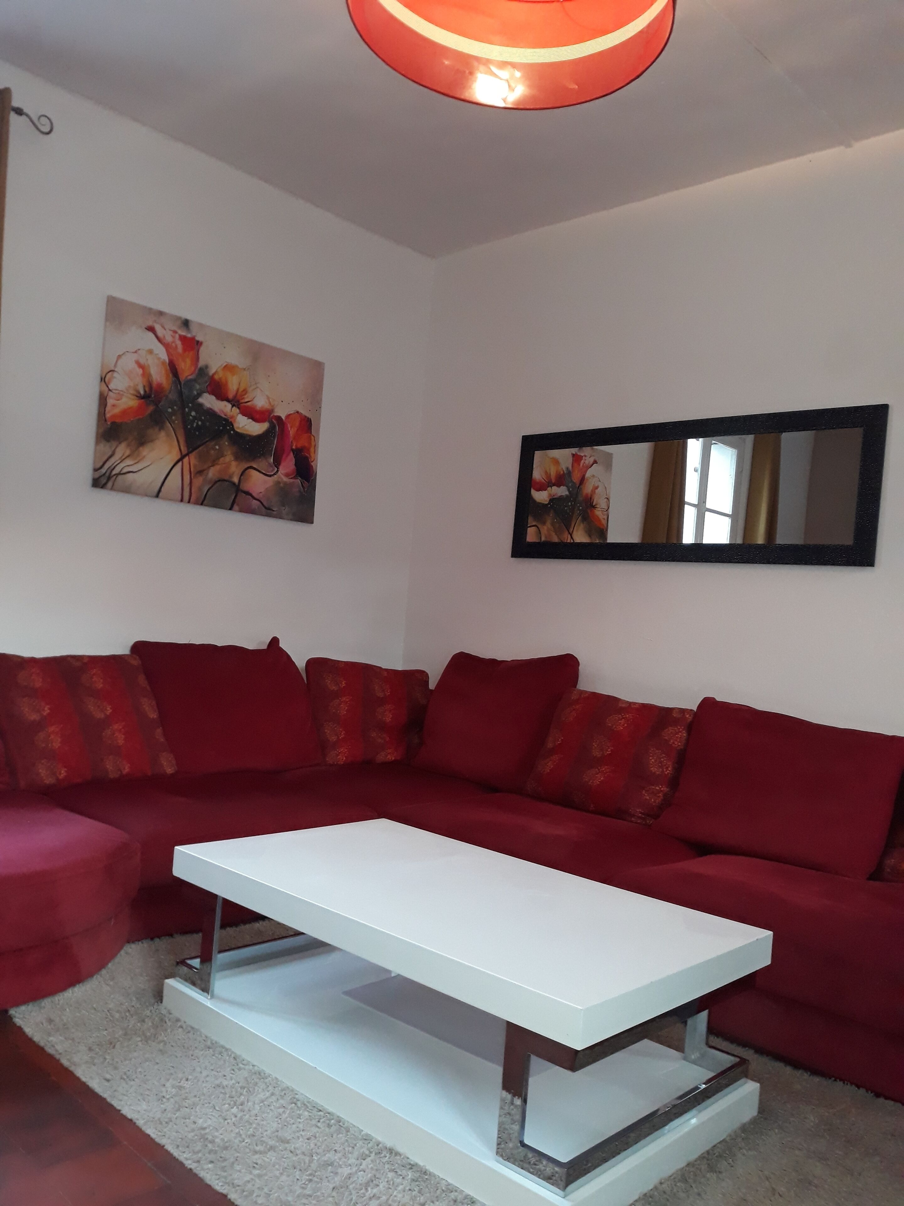 TV connectée, cheminée, table de tennis de table, chaîne hi-fi