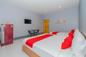 Desk, free WiFi, bed sheets