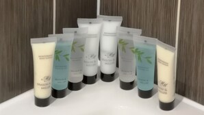 Klassiek appartement | Badkamervoorzieningen | Een douche, een haardroger, handdoeken, zeep