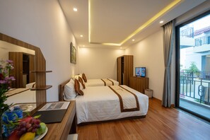 Ropa de cama de alta calidad, cubrecamas y minibar 