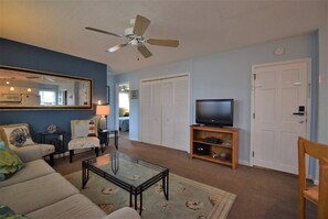 Smart TV, DVD player, books, streaming services