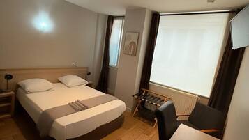 Basic Double Room, Accessible | Individually furnished, desk, laptop workspace, blackout drapes