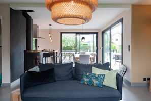 TV, fireplace, video games, ping pong