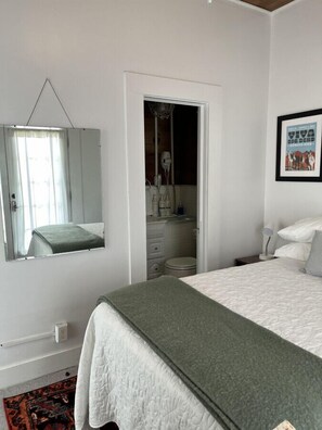 1 bedroom, desk, iron/ironing board, travel cot