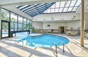Indoor pool, a heated pool - Beach Lover's Blvd-306B Oceanfront, pools, lazy river, hot tubs, pickleball (Myrtle Beach)