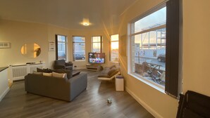 Deluxe Apartment, 1 Bedroom, Beach View, Beachfront | Living area - Redcar Sea View Apartments (Redcar)