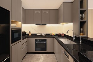 Apartment, 3 Schlafzimmer, Nichtraucher | Eigene Kochnische | Mini-Kühlschrank, Wasserkocher mit Kaffee-/Teezubehör