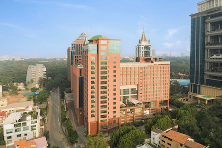 Blick von der Unterkunft. Marriott Executive Apartments Bengaluru UB City
