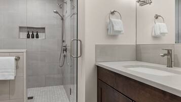 Bathtub, hair dryer, towels