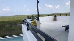 Balcony view - Upscale Modern Home Rooftop Pool Tvs AC (Puerto Morelos)