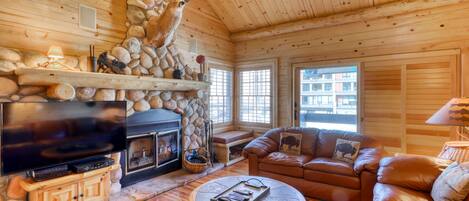 TV, fireplace, stereo