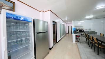 Mini-fridge, microwave