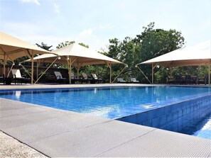 Outdoor pool, free pool cabanas, pool umbrellas - Dipudo Private Island Resort (Ilagan)