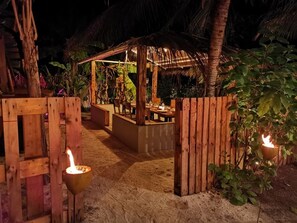 Outdoor banquet area