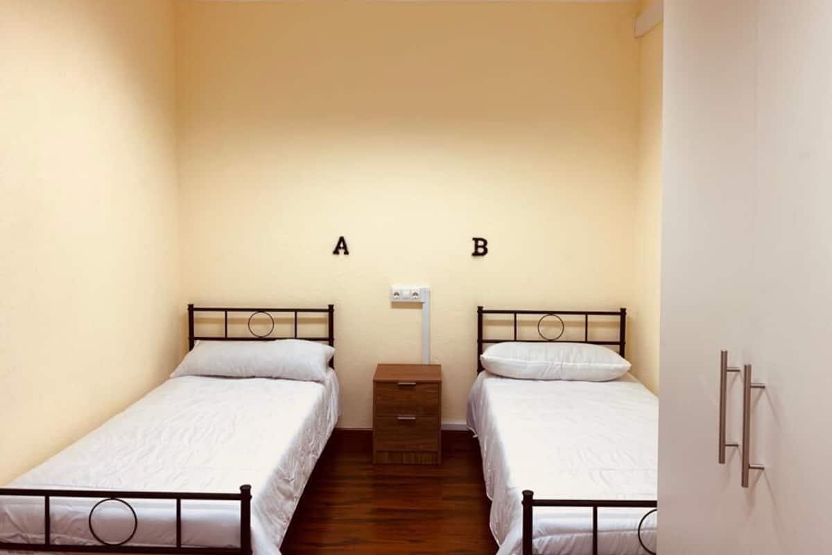 Desk, free WiFi, bed sheets