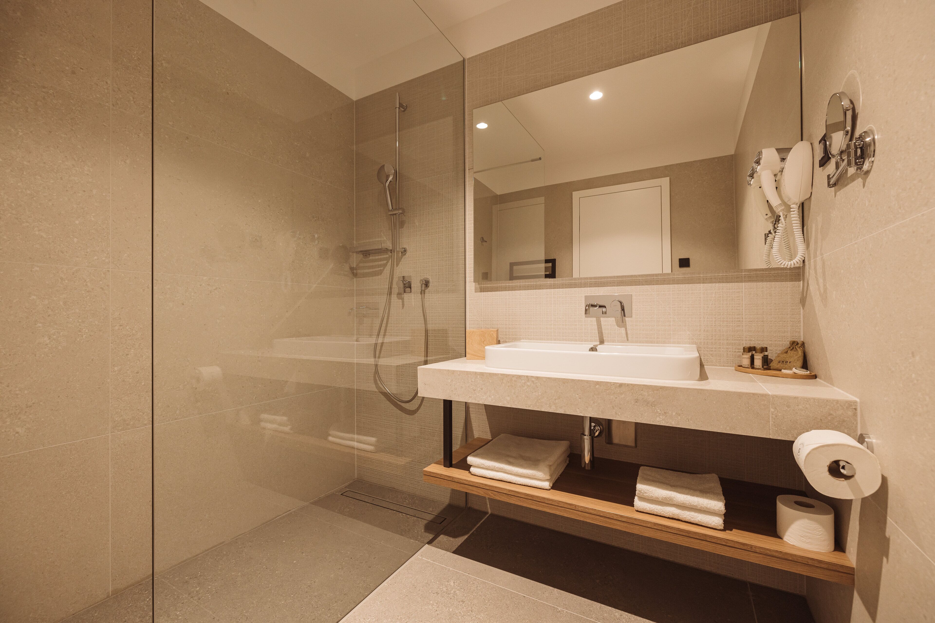 shower, free toiletries, hair dryer, slippers