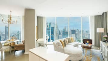 Two Bedroom Executive Residence | Living area | 43-inch LCD TV with satellite channels, TV