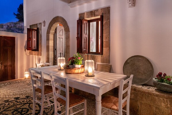 Traditional Villa, 3 Bedrooms | Terrace/patio - Acropolis Lindos Home (Rhodes)
