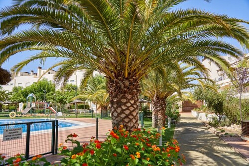 Beachfront apartment, with pool and urban areas. Zarati