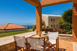 Villa, 2 Bedrooms, Sea View, Poolside | Terrace/patio - Enastron Villas (Trifylia)