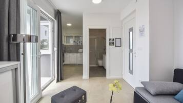 Comfort Studio, Pool View, Annex Building | Living room | 45-inch flat-screen TV with satellite channels, TV