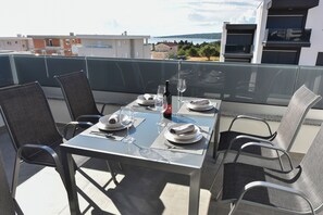 Deluxe Apartment, 3 Bedrooms, Non Smoking, Terrace | Terrace/patio - Pool Apartments & Rooms Mare (Novalja)