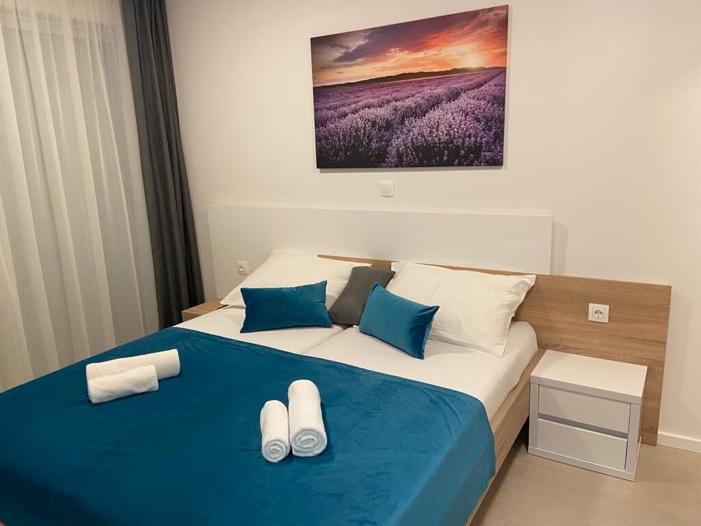 Deluxe-lejlighed - 1 queensize-seng med sovesofa - ikke-ryger - terrasse | Pengeskab på værelset, strygejern/strygebræt, gratis Wi-Fi, sengetøj