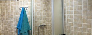 Shower, hair dryer, bidet, shampoo