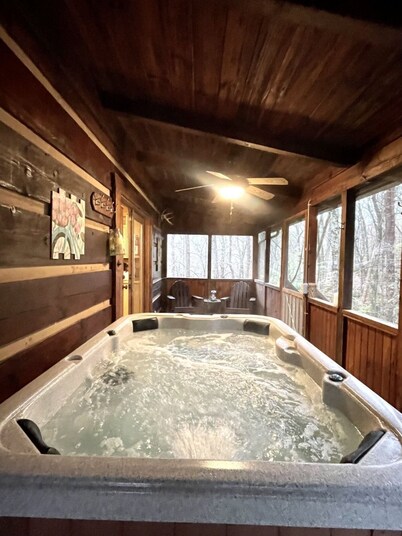 Leave the stress behind!- private hot tub, pet and motorcycle friendly, let peace and nature surround you! 2 Bedroom Home by RedAwning