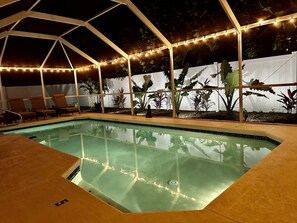 Piscine extérieure, piscine chauffée