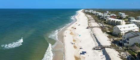 Beach nearby, sun loungers