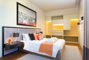 Departamento, 2 habitaciones, para no fumadores (8 Building) | Ropa de cama hipoalergénica, cortinas blackout y insonorización 