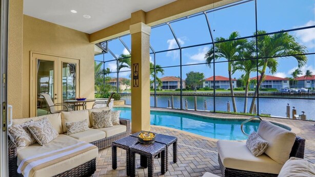 House, Multiple Beds (Stunning home with pool, spa and huge) | Balcony view - Stunning Home With Pool, spa and Huge Waterview (Marco Island)