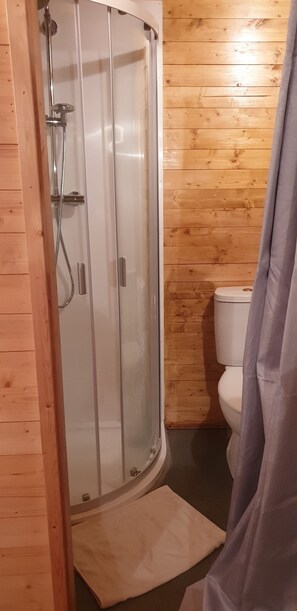 Chalet | Bathroom | Shower, hair dryer, bidet, towels