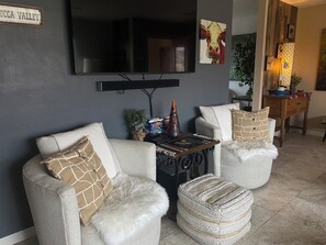 TV connectée, cheminée