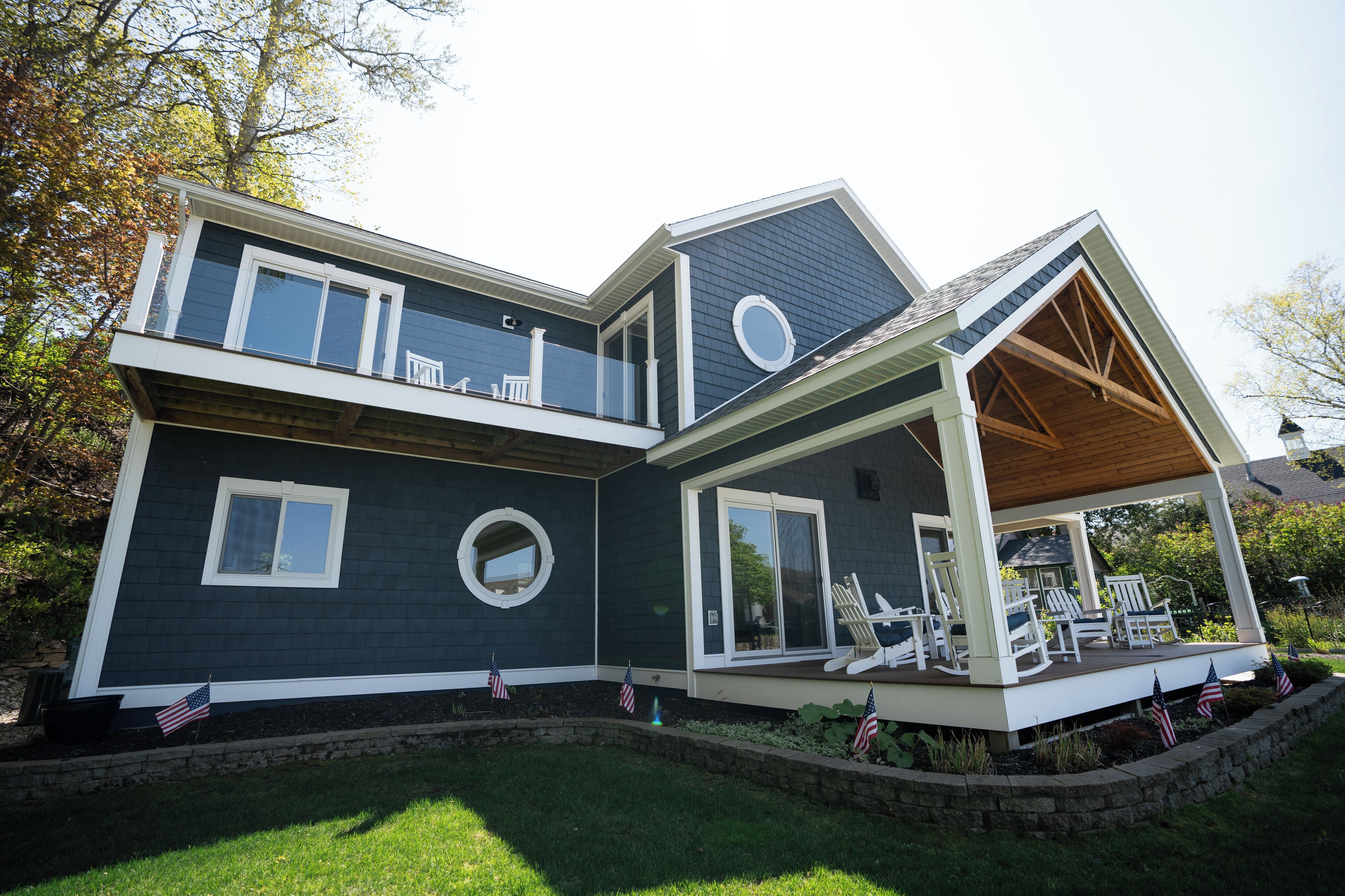 Two levels of outdoor living space give you room to spread out and relax.