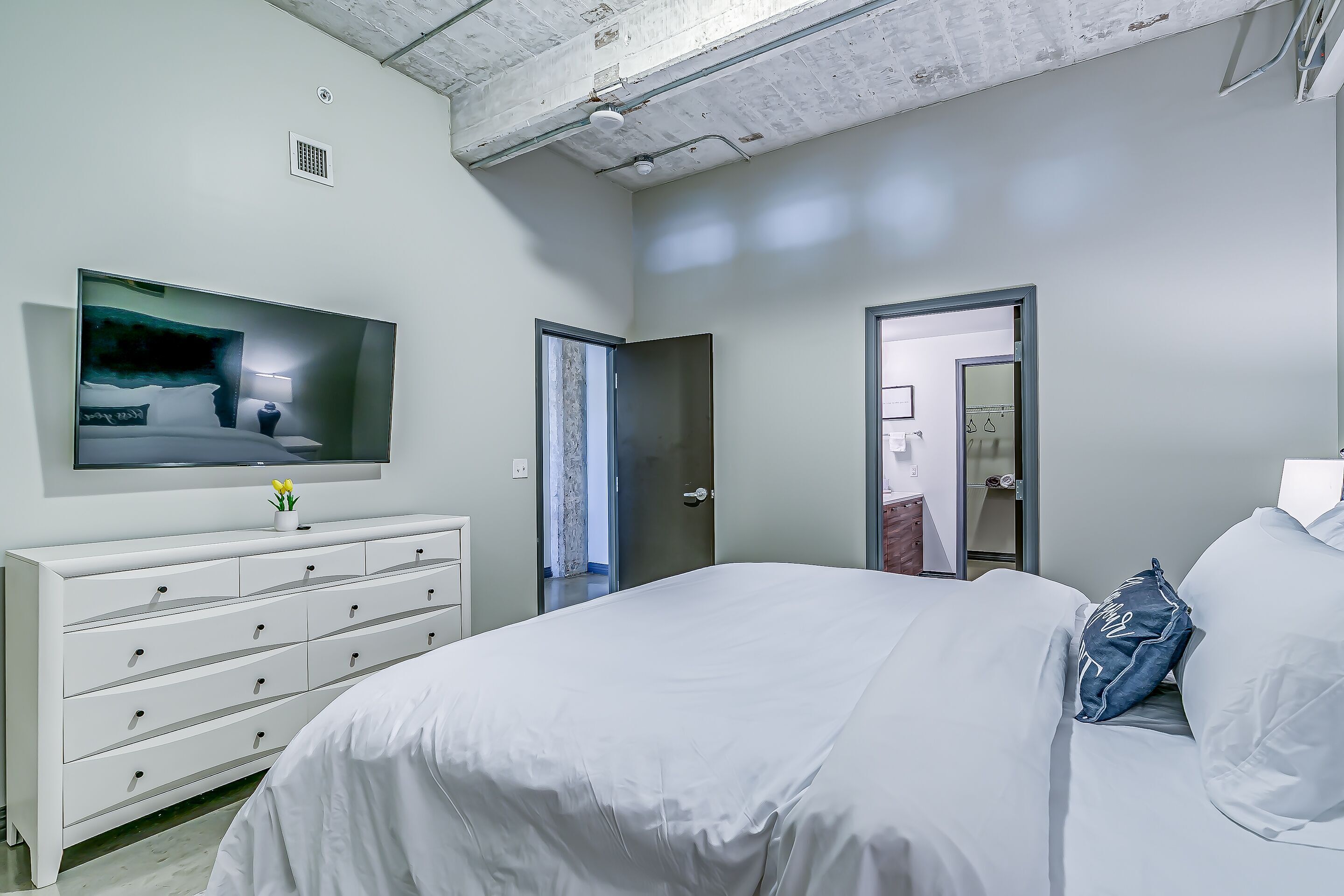 Premium bedding, down duvets, pillow-top beds, individually decorated