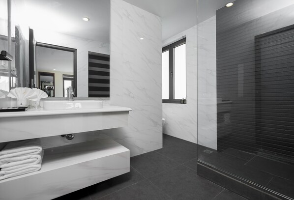 Basic Triple Room | Bathroom | Shower, hydromassage showerhead, hair dryer, bathrobes