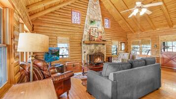 Televisión, chimenea