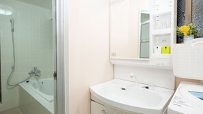 Villa, 4 Bedrooms, Smoking | Bathroom | Combined shower/bathtub, free toiletries, hair dryer, slippers - Miyakojima Villa Plumeria (Miyakojima)