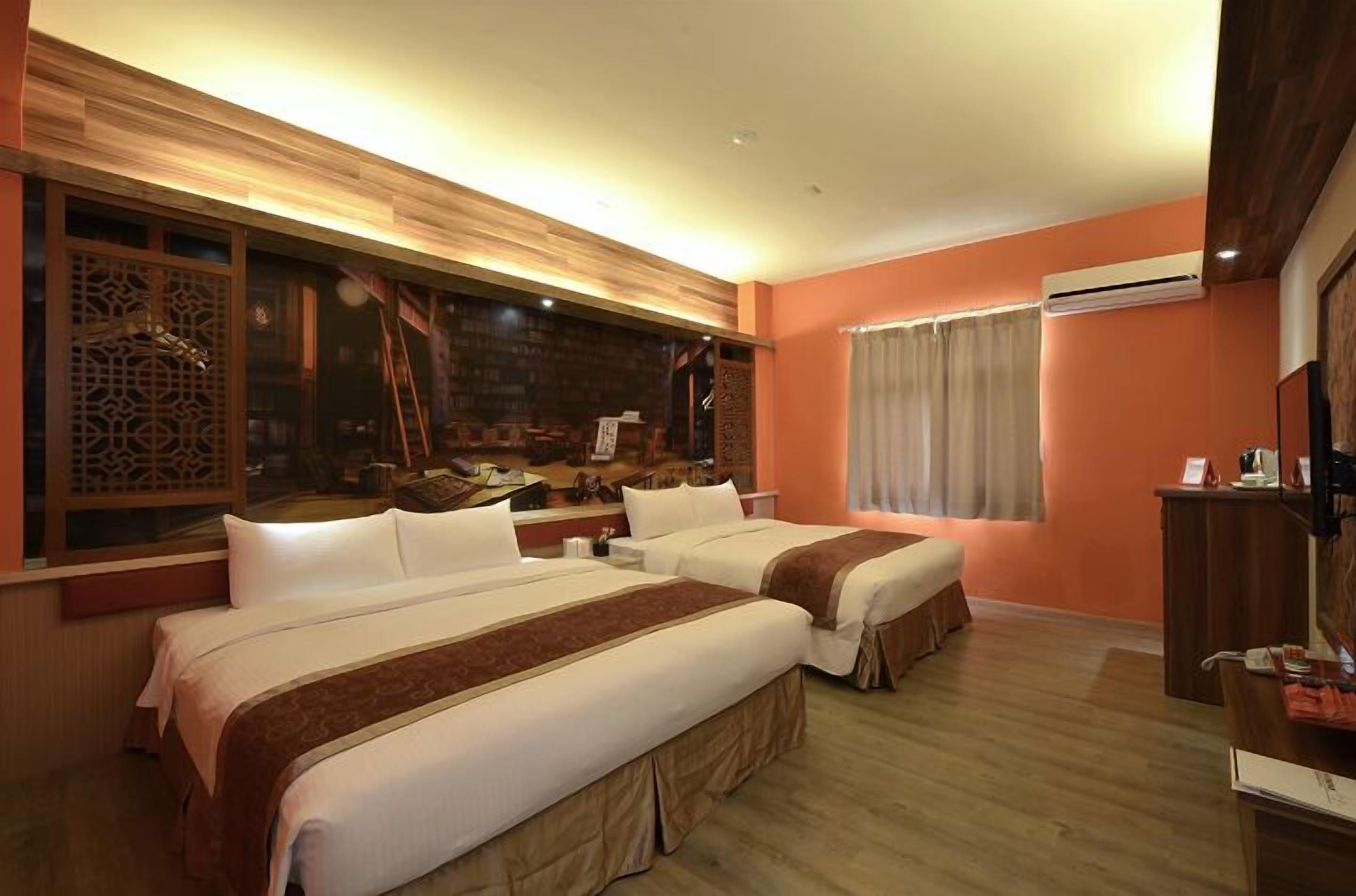 blackout curtains, iron/ironing board, bed sheets