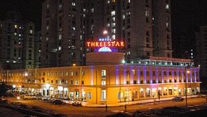 A hotel with a prominent sign reading "HOTEL THREESTAR". - Hotel Three Star Pvt Ltd (Panvel)