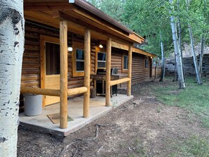 Terrace/patio - Rocky Top Vista Log Cabin with High Speed Wifi (Red River)
